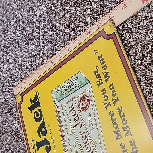 Vintage Metal Cracker Jack Advertising Sign with Captain Jack and Bingo - Picture 5 of 5